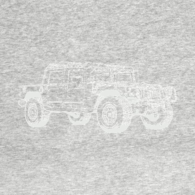 Hummer Wireframe White by Auto-Prints